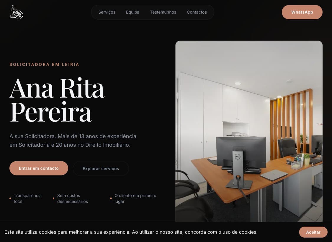 Ana Rita Pereira — Solicitadora screenshot